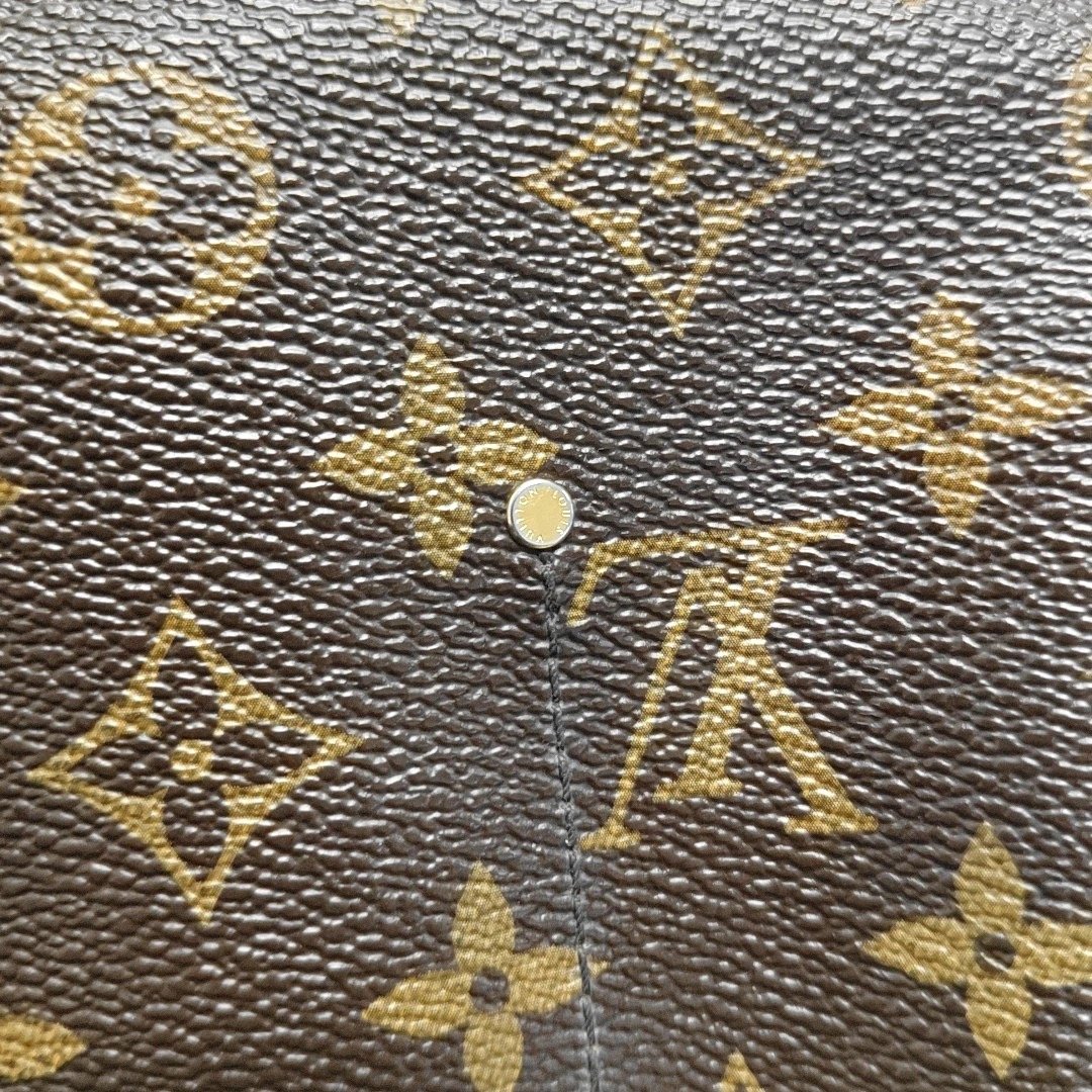 LOUIS VUITTON FAVORITE medium-sized brown coated canvas vintage handbag with gold hardware (90% New)